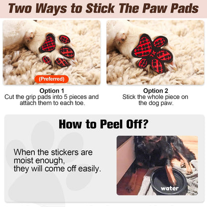 BEAUTYZOO Dog Paw Protector Anti-Slip, Paw Pads for Dogs Traction On Hardwood Floors, Paw Stickers Toe Grips for Hot/Cold Pavement for Senior Dogs, Shoes Boots Socks Replacement, 6 Sets (24 pcs) XXL