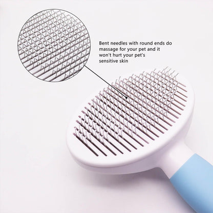 Pet Self Cleaning Slicker Brush-Shedding Slicker Brush for Dogs & Cats & Haired Small Pets, Suitable Short, Medium, and Long for Shedding & Haired Pets- Comfortable Grooming (pink)