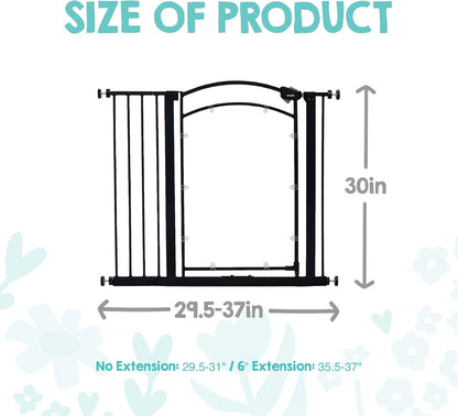 Regalo Safety 30.5-58" Extra Wide Arch Baby Gate with Door, Pressure Mount Walk Through Gate for Doorways & Bottom of Stairs, Babies, Toddlers & Pets, Tested & Safe, American Designed, American Owned