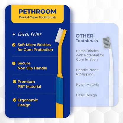 PETHROOM] Pet Toothbrush - Cats, Kitten, Small Dog Dental Care, Removing Teeth Tartar | Soft Bristle Cleaning Toothbrush Cat (Extra Small)