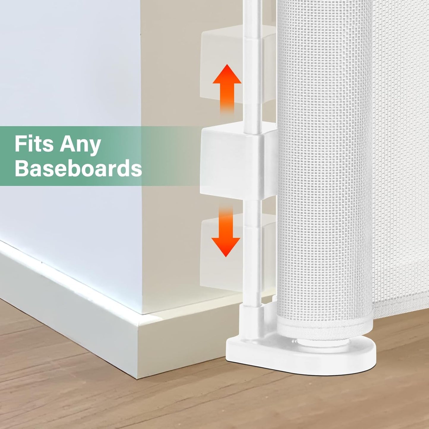 Reinforced 26 Inch Tall Retractable Child Gate to Step Over 55" Wide Small Retractable Baby Gates for Stair Retractable Dog Gate Short Mesh Dog Gate Retractable Toddler Gates for Doorways Doggy Gate