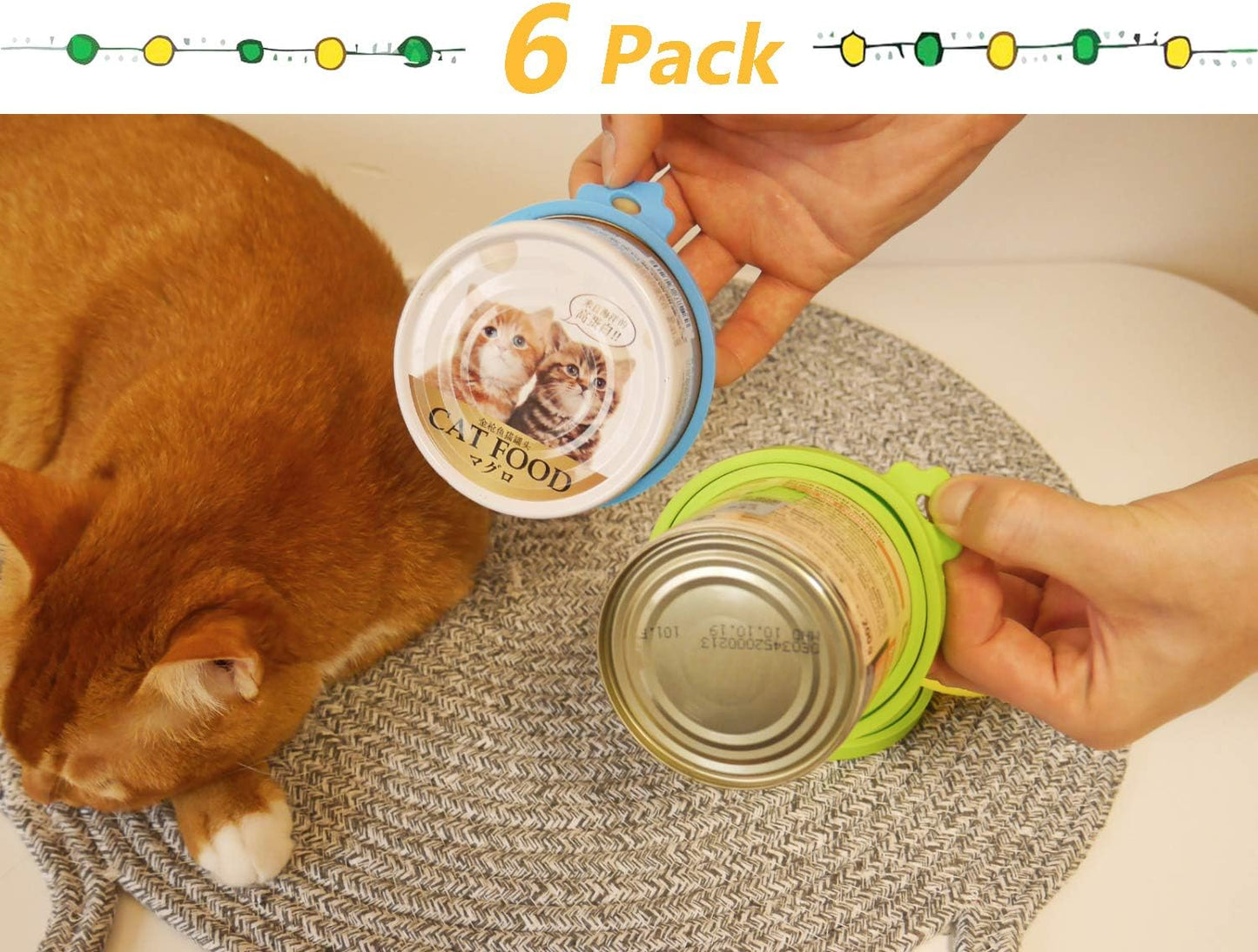Comtim Pet Food Can Cover Silicone Can Lids for Dog and Cat Food(Universal Size,One fit 3 Standard Size Food Cans) (Blue/Purple)