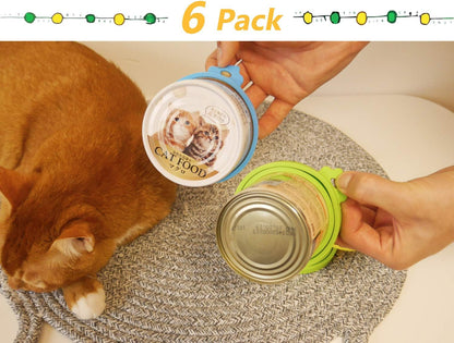 Comtim Pet Food Can Cover Silicone Can Lids for Dog and Cat Food(Universal Size,One fit 3 Standard Size Food Cans) (Blue/Purple)