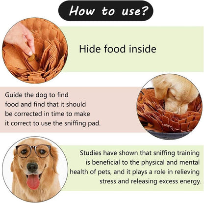 AWOOF Pet Snuffle Mat for Dogs, Interactive Feed Game for Boredom, Encourages Natural Foraging Skills for Cats Dogs Bowl Travel Use, Dog Treat Dispenser Indoor Outdoor Stress Relief