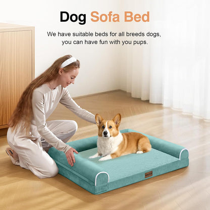 Large Dog Bed Orthopedic Washable: Beds Bolster XL Bed Large Big Dogs Memory Foam Couch Sofa Waterproof with Removable Cover