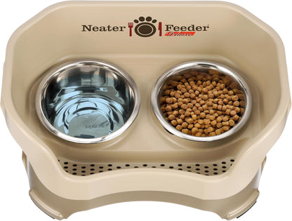 Neater Pet Brands Neater Feeder Deluxe Mess Proof Dog Bowls Elevated for Large Dogs Over 40 lbs, Made in USA, No Spill Raised Dog Food Bowl Stand Feeding Station, Food and Water Bowl Set, Black