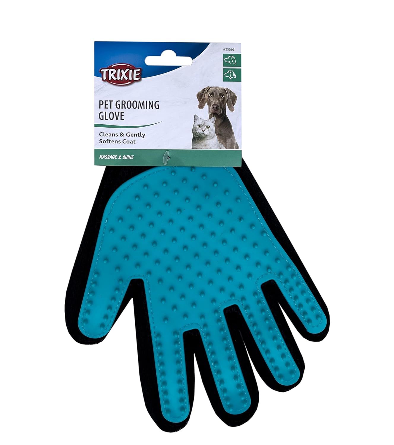 TRIXIE Pet Grooming Glove for Dogs and Cats, Cleans and Gently Softens Coat