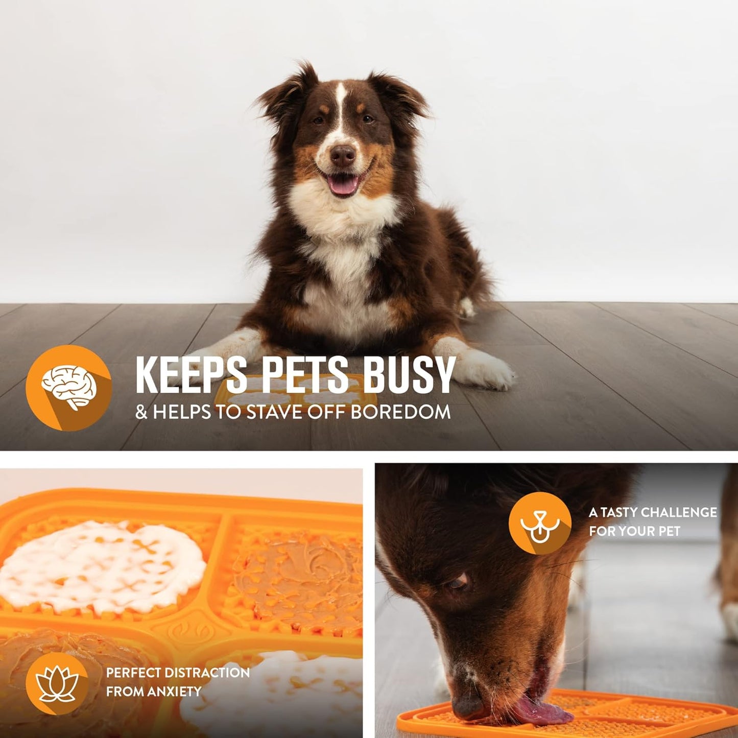 Hyper Pet IQ Treat Lick Mat for Dogs & Cats | Dog & Cat Slow Feeder & Enrichment Toy | Made in USA
