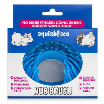 Squishface Nub Brush – Corkscrew Tail Dog Brush for Bulldogs | Silicone Grooming Brush for Trapped Hair, Debris, Itchy Skin Folds & Scooting - Great for Small Animals