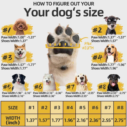 Hcpet Dog Shoes for Dogs, Dog Booties for Dogs, Anti-Slip Dog Boots & Paw Protectors for Hot Pavement Winter Snow Hiking with Reflective Straps Khaki Size 6, 4PCS