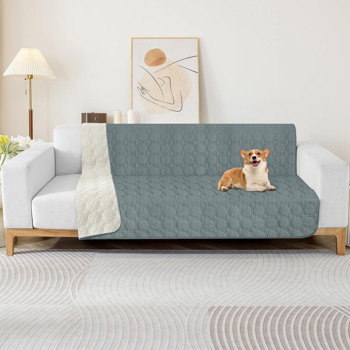 ZNSAYOTX Ultimate Cozy Blankets (30"x70") 100% Waterproof Sofa Mat Blanket for Dog Pets, Bed Couch Protector with Non-Slip Back Washable Durable, Pee Scratch Proof Easy to Clean (Dark Grey)