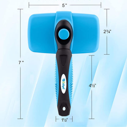 BOSHEL Slicker Brush for Dogs, Cats & Pets - Self Cleaning Grooming Brush for Long & Short Hair, Doodles, Poodles, Large & Small Breeds