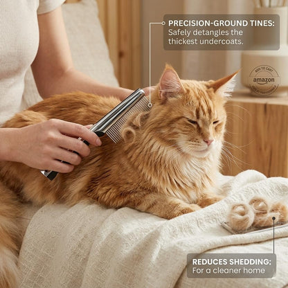 Resco Pet Products Rotating Tooth Comb - Professional Detangling & Dematting Grooming Comb for Dogs and Cats, Prevents Hair Pulling