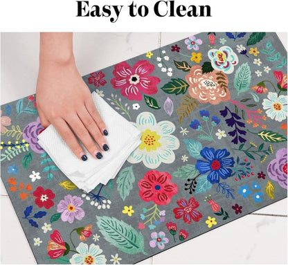 Dog Food Mats for Floors, Absorbent Dog Bowl Mat for Food and Water Dispenser, Quick Dry Cat Food Mat Pet Supplies