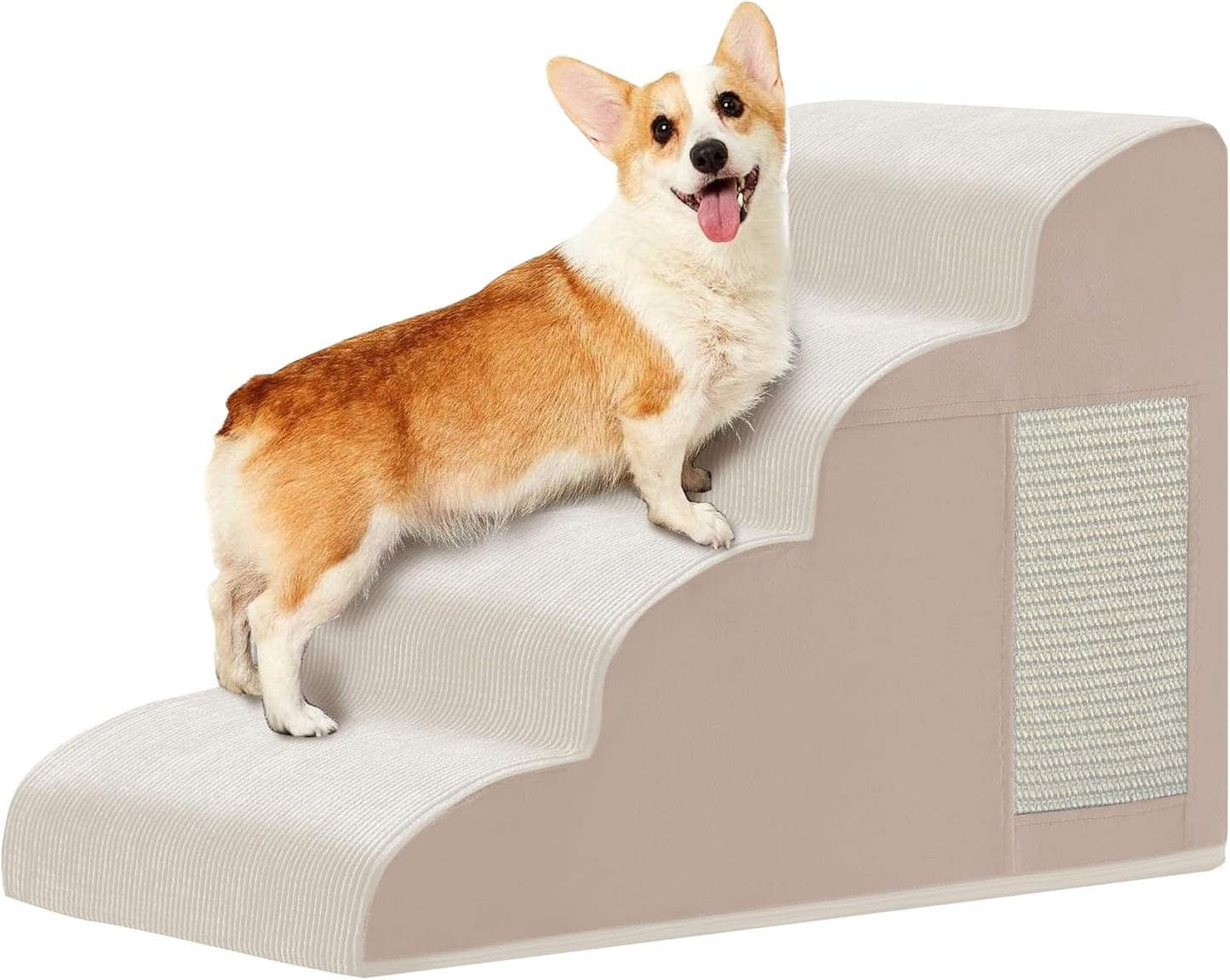 Dogs Steps for Bed, Dog Stairs for Small Dogs, 2-Step Dog Ramp for Bed, Couch, Sofa, and Chairs, Non-Slip Bottom Design, Cat Scratching, High Density Foam Portable Pet Step, Indoor, Grey