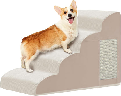 Dogs Steps for Bed, Dog Stairs for Small Dogs, 2-Step Dog Ramp for Bed, Couch, Sofa, and Chairs, Non-Slip Bottom Design, Cat Scratching, High Density Foam Portable Pet Step, Indoor, Grey