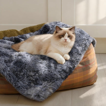 Luciphia Large Waterproof Dog Blanket for Pet Washable Liquid Proof Bed Intimacy Protection Shaggy Plush Calming Long Faux Fur Couch Cover Calming Cat Throw Blankets, Mist Grey, 50" x 60"
