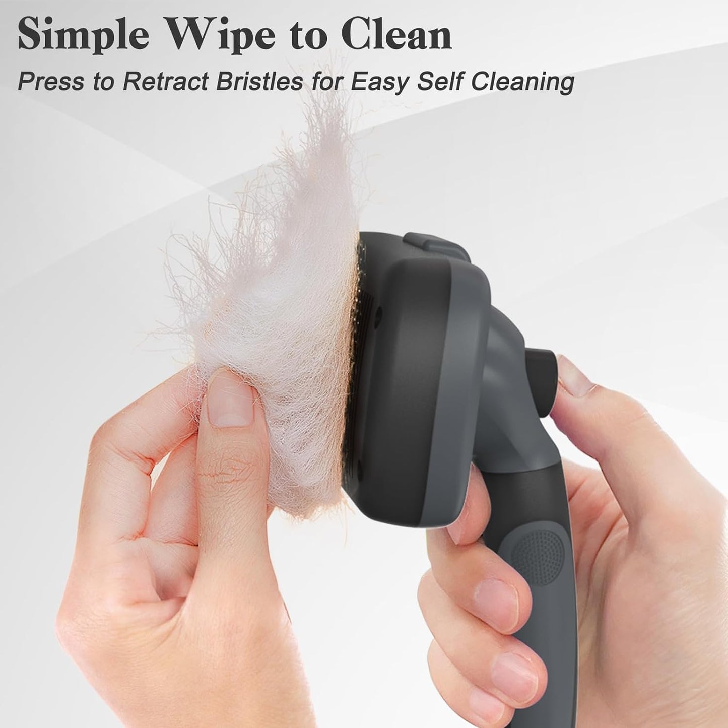 Swihauk Self Cleaning Slicker Brush for Dogs & Cats - Skin Friendly Deshedding and Grooming Brush for Haired Pets, Pet Supplies Accessory, Black