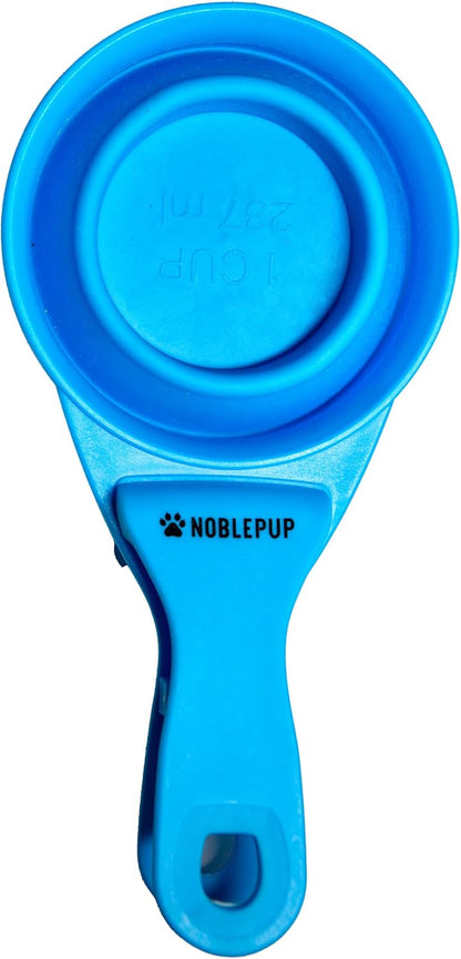 MeasureMate Pet Food Scoops with Bag Clip for Dog and Cat - 3-in-1 Multi-Function Collapsible Food Measuring Cup - 1 Cup Capacity, 8oz, Green - Dishwasher Safe