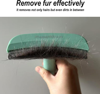 Pet Deshedding Tool with Curve Blade, Cat Grooming Brush, Tight V-shaped Teeth Shedding Comb for Cat and Dog (Pink, Large)