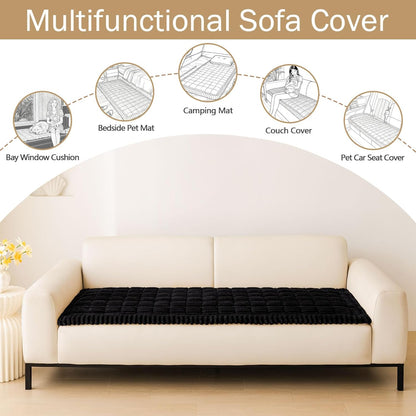 hyha Couch Covers for Dogs Washable, Non Slip Plush Dog Sofa Protectors, Fuzzy Pet Couch Covers for 3 Cushion Sofa Pet Friendly (Camel, 27.6" x 59") - Colors B