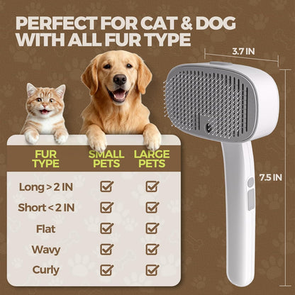 3 in 1 Pet Brush Set for Cats & Dogs - Self Cleaning Deshedding Brush & Slicker,Hair Remover Tool for Indoor Cats Long/Short Hair Pets