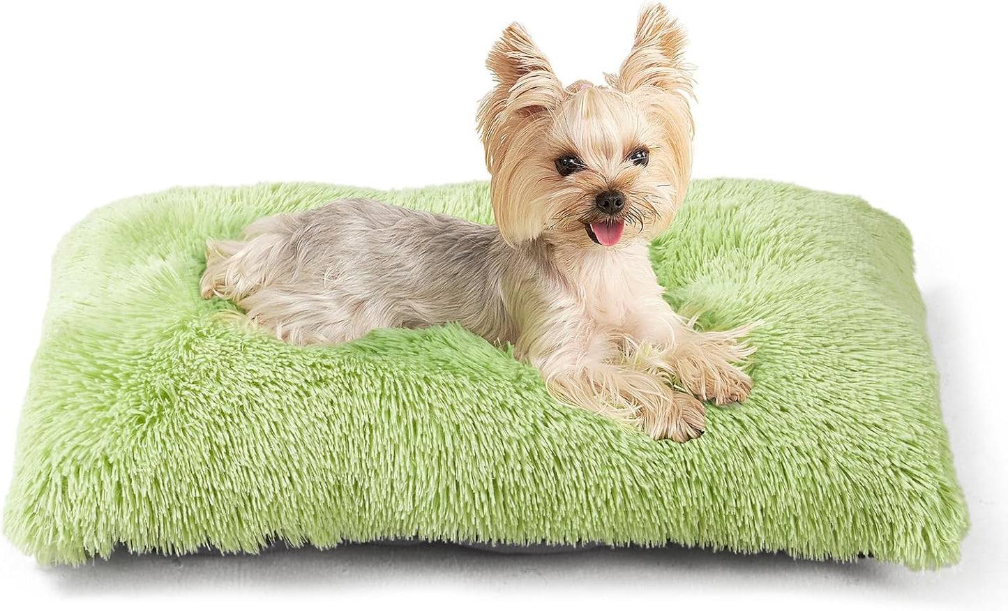 EHEYCIGA Fluffy Dog Crate Bed for Medium Dogs, Plush Faux Fur Crate Pad, Calming Anti Anxiety Medium Dog Bed, Washable Soft Warm Crate Mat with Non-Slip Bottom