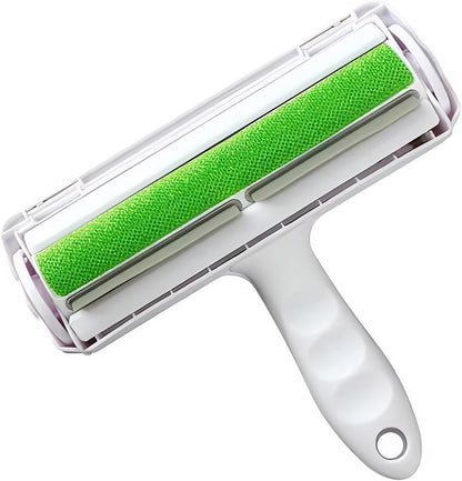 Reusable Pet Hair Remover Roller – Dog & Cat Fur Lint Cleaner for Sofa, Carpet, Bed & Car Seats – No Adhesive Required (White/Grey)