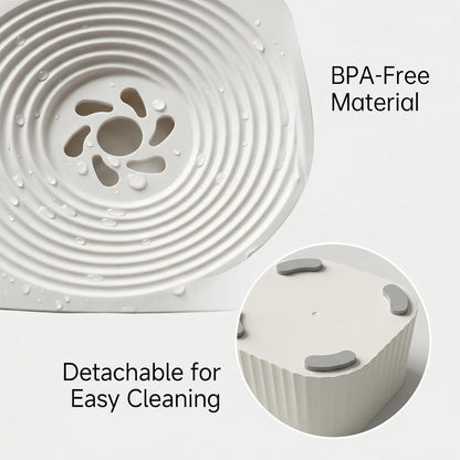 No Spill Dog Water Bowl, 45oz Slow Water Feeder with Floating Disk & Safety Foam, Anti-Splash Pet Water Dispenser, Mess-Free Elevated Design, Durable PP Material for Home, Car & Travel