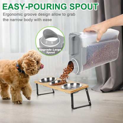 TBMax Dog Food Storage Container 5-7 lbs, Airtight Cat Food Container with Larger Spout & Measuring Cup, Portable Pet Food Storage Dispenser for Small Animal Kibble Storage, Bird Seed Container