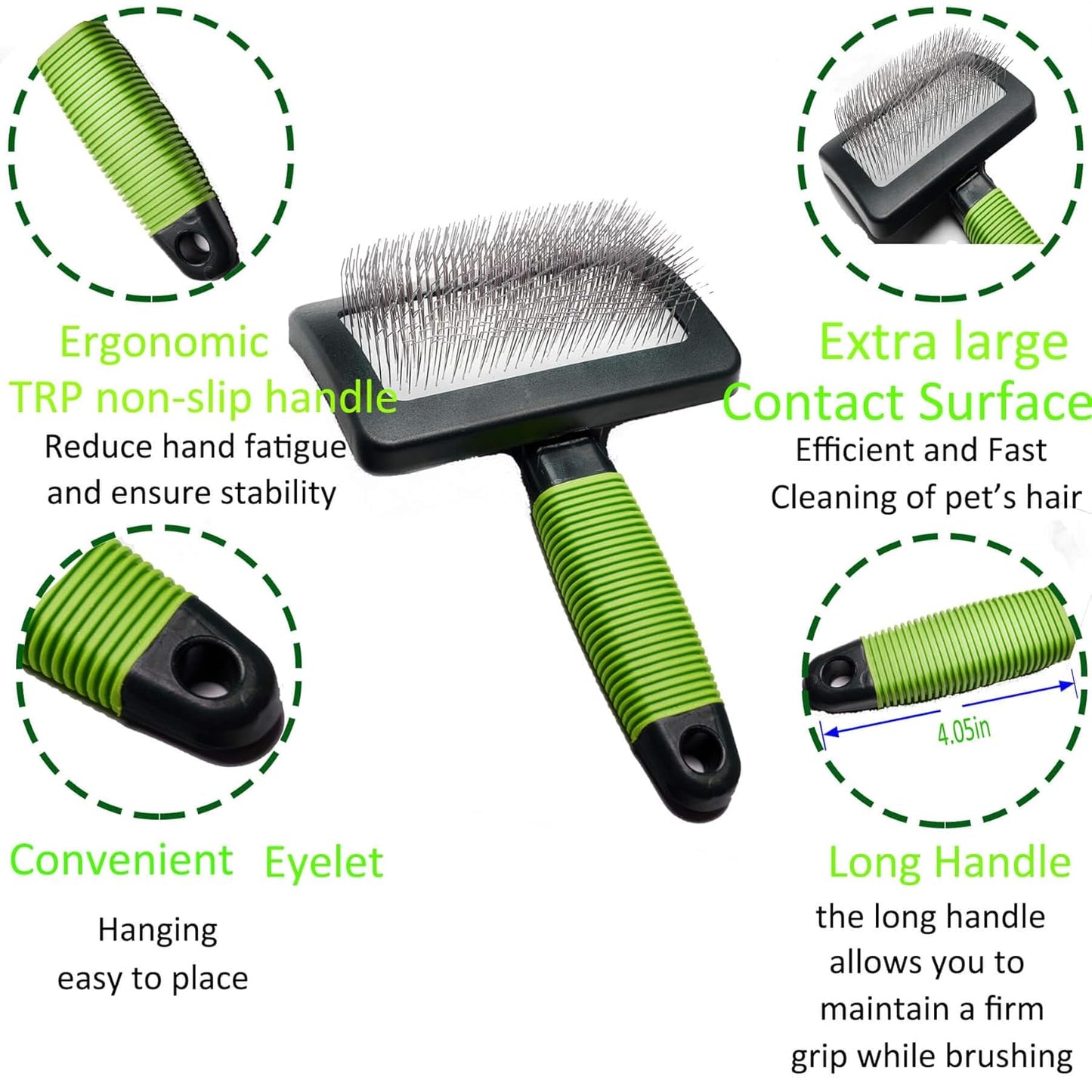 Dog Brush For Long Haired Dogs Poodles-Dog brushes for grooming&shedding-Large Firm Slicker Brush for Goldendoodles-With Soft Massage Grooming Stainless Steel Pins, Pet Grooming Wire Brush-25mm(1")