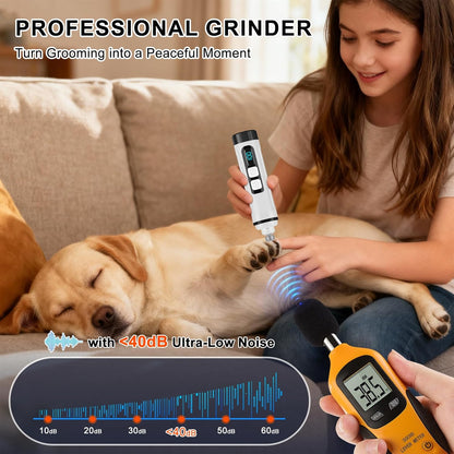 2-in-1 Dog Nail Clippers and Cat Nail Clippers with Light, Quick Sensor and Safety Guard, USB Rechargeable Pet Nail Trimmer with 2 LED Lights for Large Medium Small Dogs and Cats (White)
