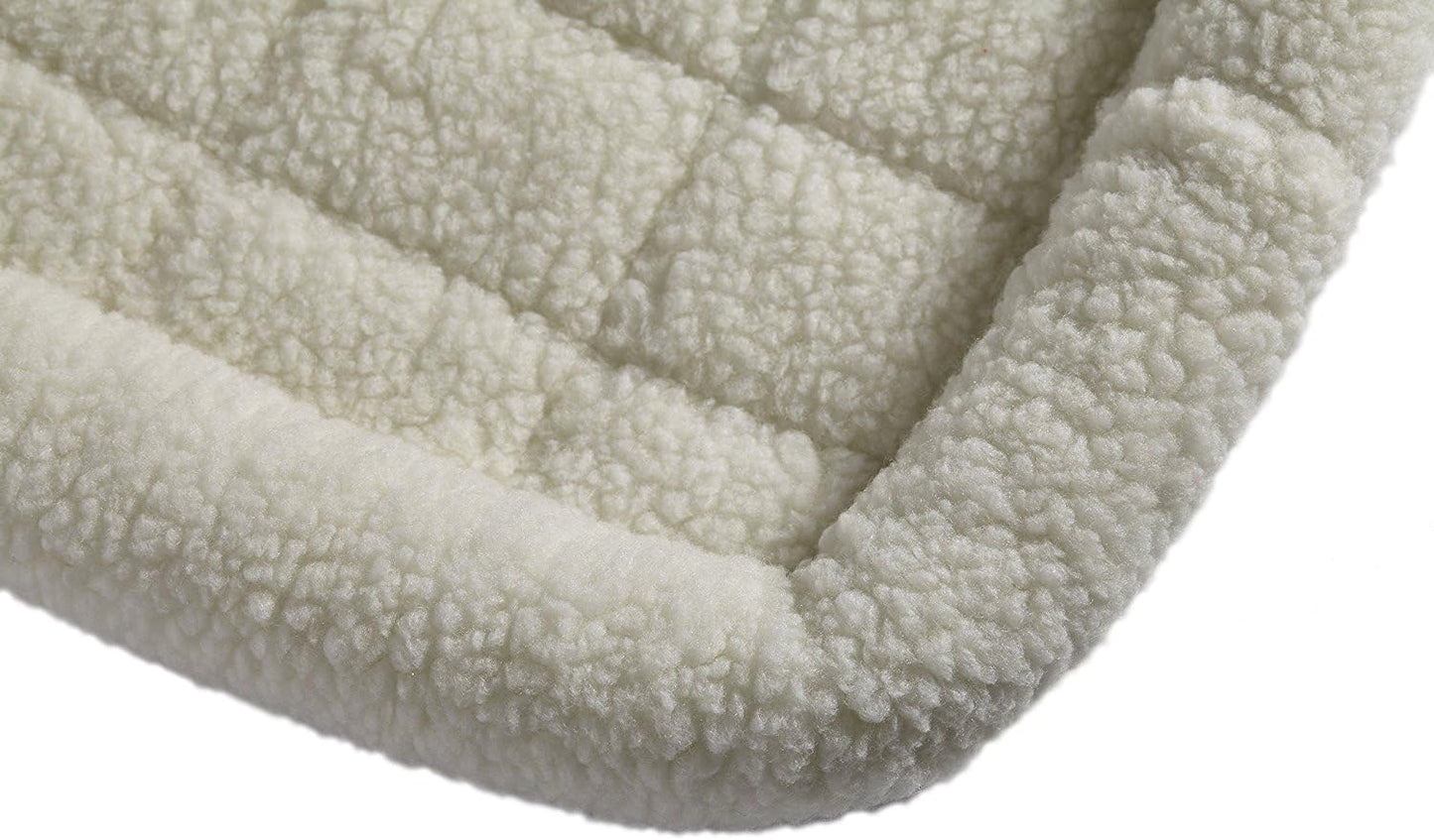 MidWest Homes for Pets QuietTime Dog Bed - White Fleece Bolster, Ultra-Soft and Machine Washable, Fits 24-Inch Crates and Carriers, for Small Breed Dogs