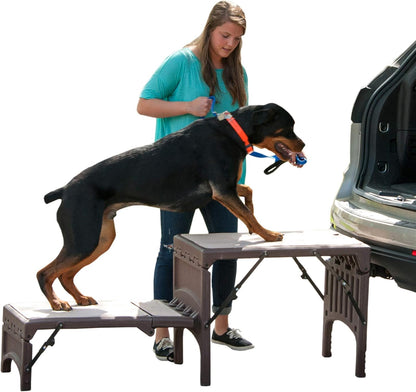 Pet Gear Free Standing Pet Ramp for Cats and Dogs, No Assembly Required, Easy Fold for Storage or Travel, Portable, Holds Up to 100lbs, Wheat