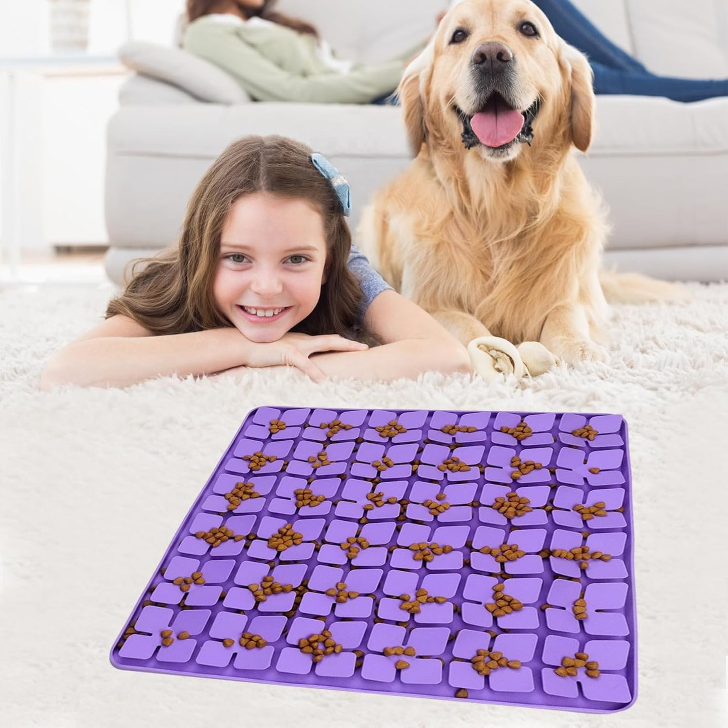 Small Silicone Snuffle Mat for Small Dogs Puppy Cat Slow Down Eating,Slow Feeder Lick Mat for Dry Wet Food for Pet Training Smell,Encourages Natural Foraging Skill,Relieving Stress