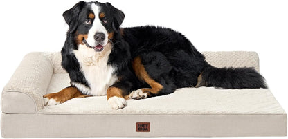 EHEYCIGA Orthopedic Dog Bed Medium Size Dogs, Memory Foam Dog Bed with Washable Removable Cover, Waterproof Pet Sofa Couch for Crate with Nonskid Bottom, 30x20x6, Grey