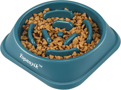 2 Pack Slow Feeder Dog Bowls for Healthy Eating, Non-Slip and Anti-Choking Design, Reduces Bloating & Overeating for Medium Dogs and Cats, Easy to Clean
