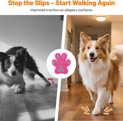 Dog Paw Protector Anti-Slip Pads, Toe Grips for Senior Dogs to Prevent Slipping on Hardwood Floors, Stronger Self-Adhesive Paw Pad Provide Traction for Elderly, Injured Pets (12 Sets - 48Pads, XL)