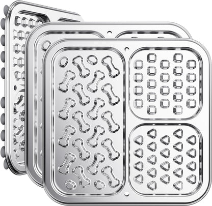 Stainless Steel Lick Mat for Dogs & Cats, Dog Lick Mat with Suction Cups & Crate Mount, Chew-Proof Slow Feeder with 3 Textured Zones for Calm Feeding & Anxiety Relief [1Pack]