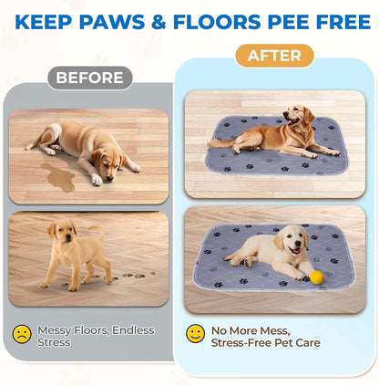 Fostanfly Washable Pee Pads for Dogs, 2 Pack Large 36"x41" Ultra-Absorbent and Leak-Proof Non-Slip Reusable Potty Training Pads for Dogs, Cats, Puppy, Potty Training of Add 8 Lanyards