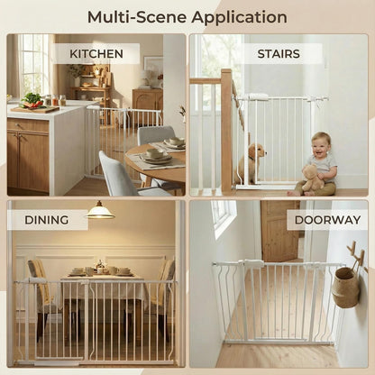 Extra Wide 76.4-81 Inch Large Baby Gates for Stairs, Doorways - No Drilling, Pressure Mounted Pet Gates for Kids & Dogs