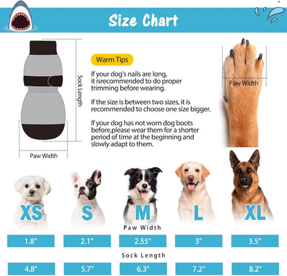SCENEREAL 6Pcs Anti Slip Dog Socks to Prevent Licking Paws for Hot/Cold Pavement, Dog Grippy Socks for Hardwood Floors, Dog Shoes for Boots & Paw Protectors for Puppy Small Medium Large Senior Dogs