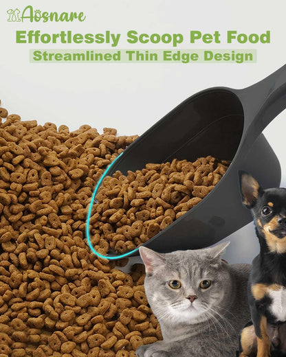 1 Cup Pet Food Scoop Set With Measuring Lines For Dog, Puppy and Cat (Black and White)