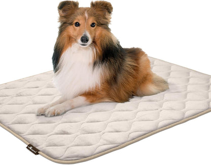 Paw Inspired Washable Padded Crate Mats for Dogs | 29” x 18” Pad, Fits 30-inch Kennels | Leakproof, Waterproof Bottom, Plush Pet Beds (Gray)