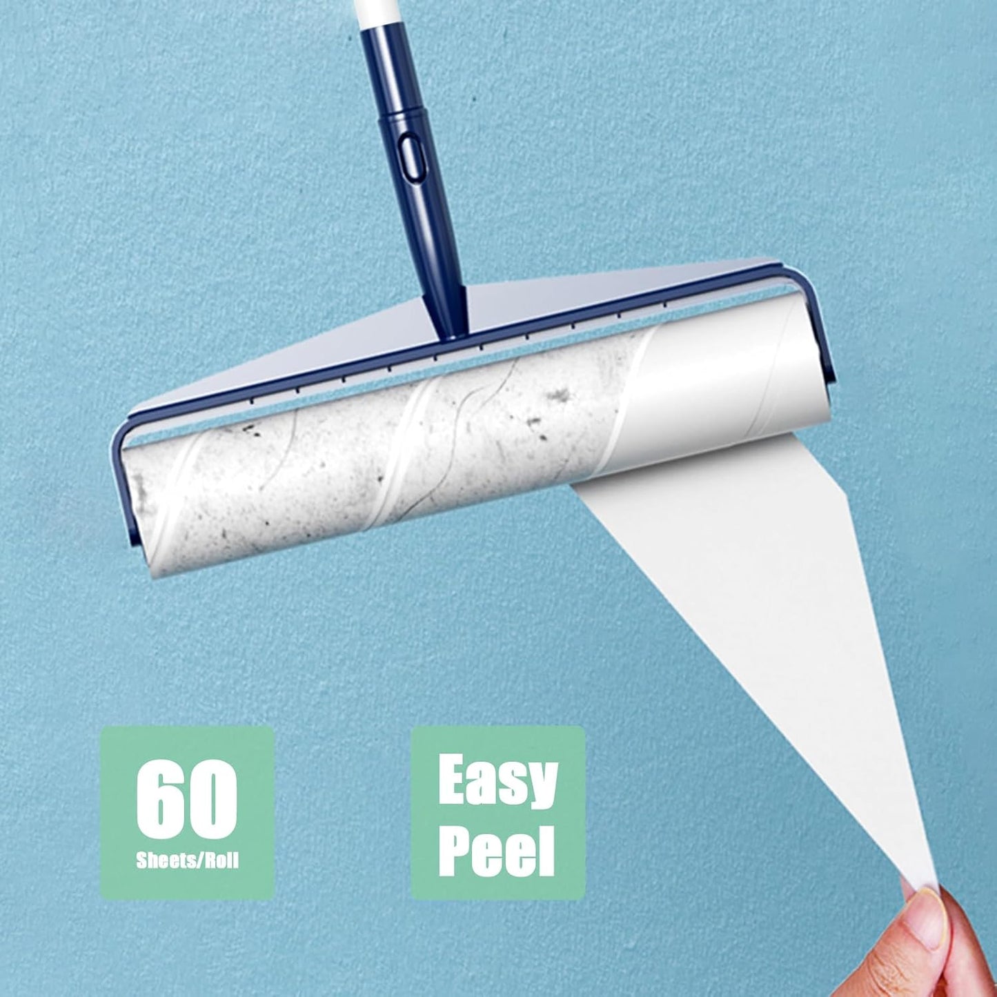 7.5 inch Lint Roller Refills Only, Pet Hair Remover Refills for Clothes Carpet Floor Couch, Extra Sticky Lint Brush Roller Refills, Pack of 5 Rolls, Total 300 Sheets (7.5'' Wide)