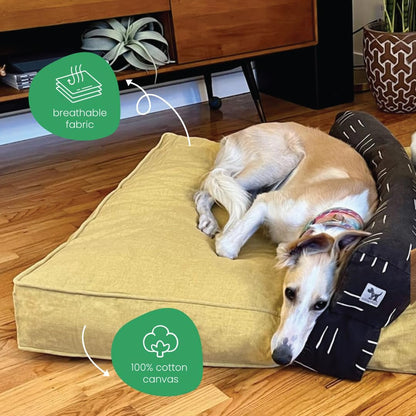 Molly Mutt Medium to Large Dog Bed Cover- Forever Young Print - Measures 27”X36”X5’’ - 100% Cotton - Durable - Breathable - Sustainable - Machine Washable Dog Bed Cover (Dd82b)