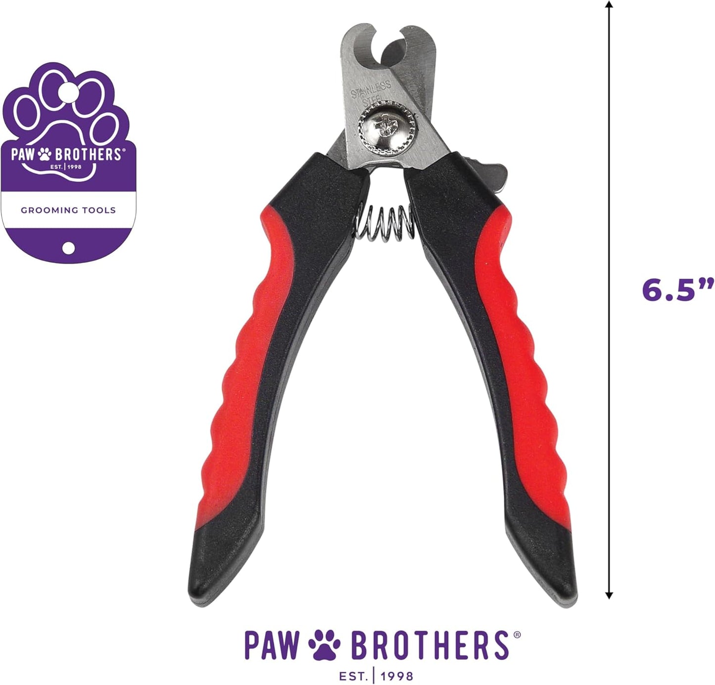 Ryan's Pet Supplies Paw Brothers Nail Clipper for Dogs and Cats, Pet Nail Clippers, Safe Grooming Tool, Professional Grade for Groomers, Stainless Steel Blades, Safety Guard, Small, 5 Inches
