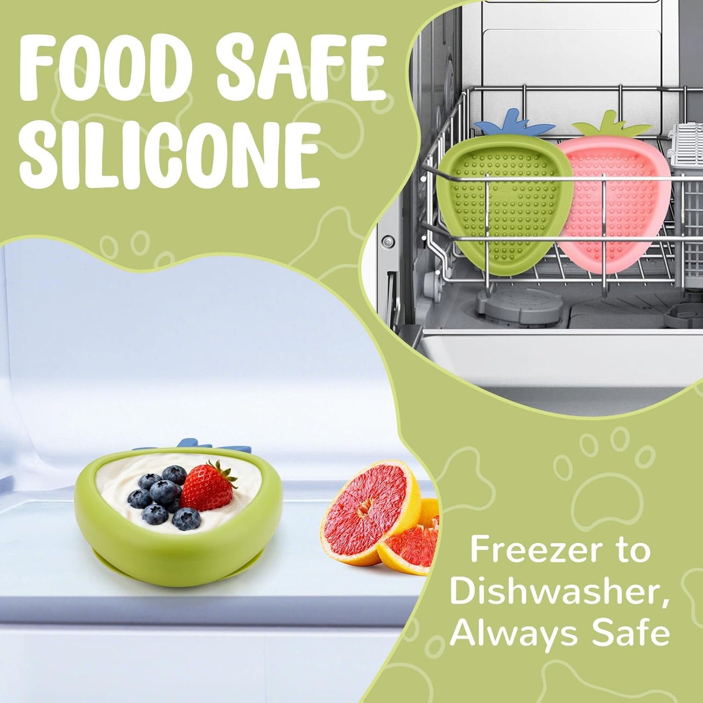 Freeze Dog Lick Bowl, Animire Non-Slip Slow Feeder Lick Mat for Dogs, Silicone Dog Enrichment Bowl for Distraction Anxiety Relief Boredom, BPA Free, Dishwasher Safe(Rose,S)