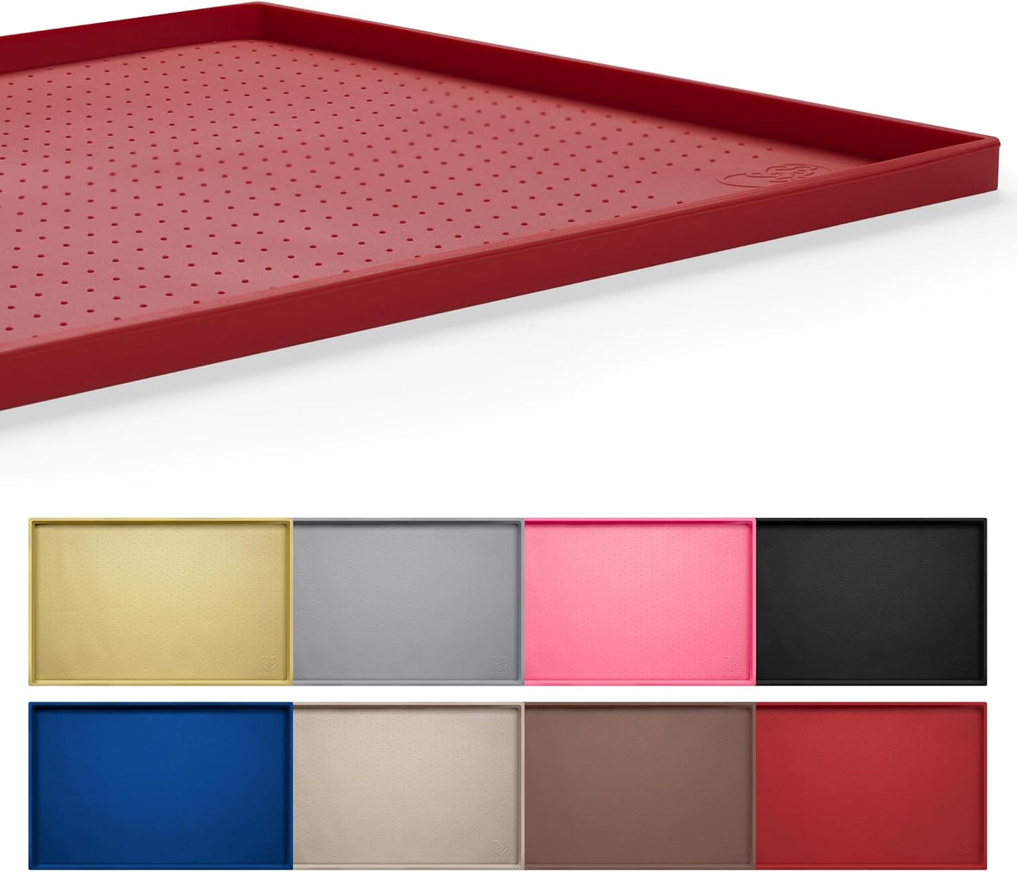 Hubulk Dog Feeding Mat,100% Waterproof Food Grade Silicone Pet Food and Water Bowl Placemat,Dishwasher, High Raised Edge to Prevent Spills,Nonslip Tray to Stop Messes on Floor (19"x12"x0.5", Grey)