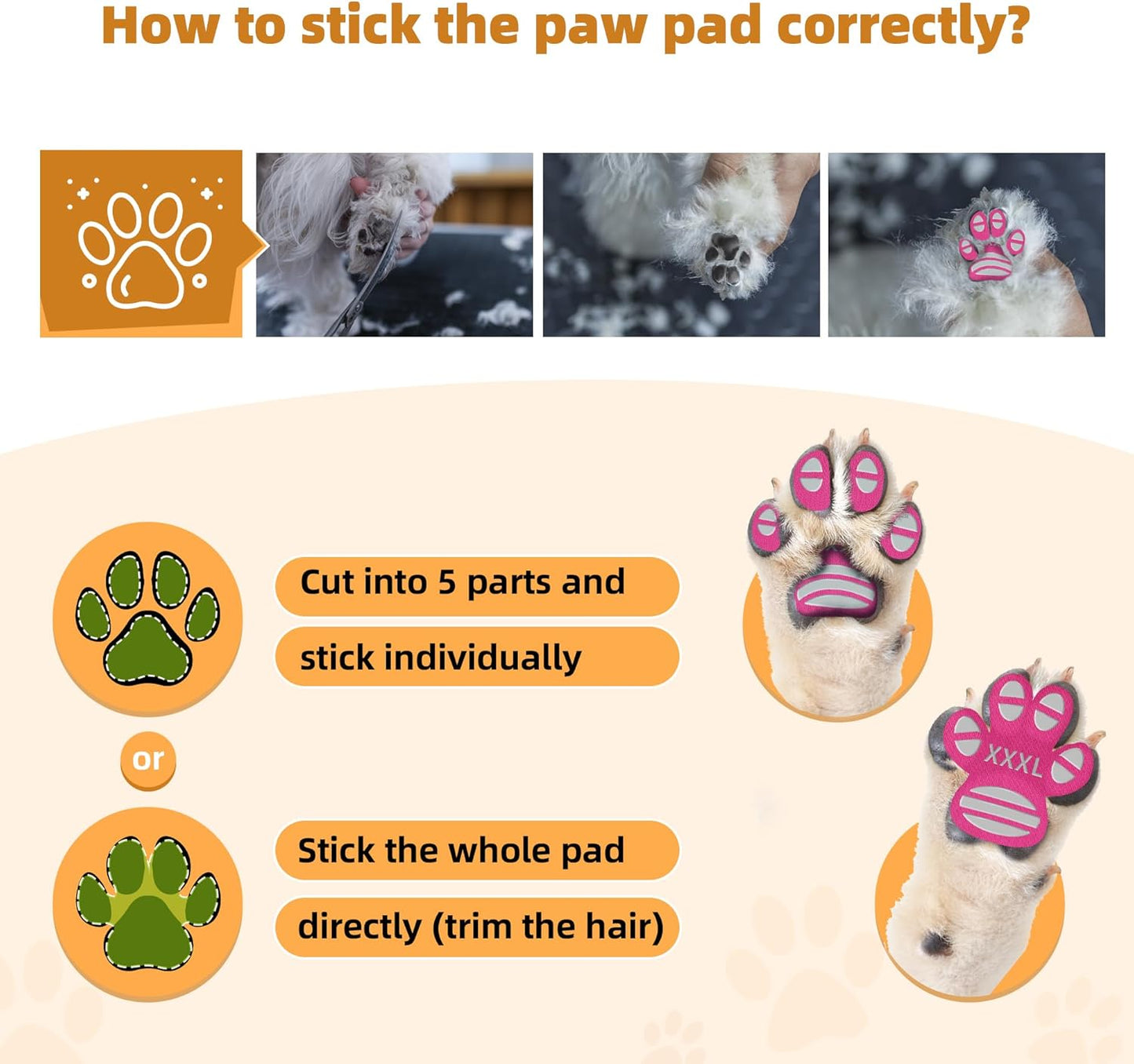 Anti-Slip Dog Paw Protector Pads for Senior Dogs, Dog Paw Adhesive Pads on Hardwood Floor,Senior Pets Essentials with Strong Traction,Puppy Grippers,12 Sets 48 pc L